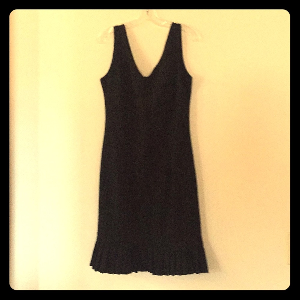 Black pinstriped dress